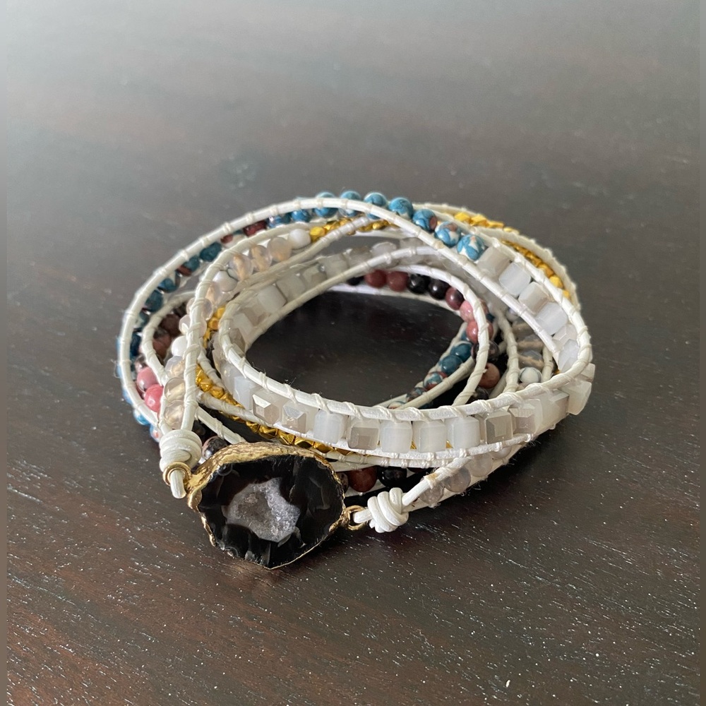 Stone Multicolor Beaded Wrap Bracelet